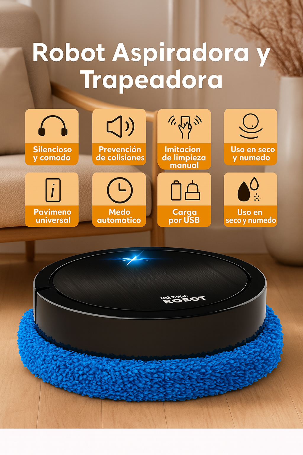 ASPIRADORA- INTELIGENTE CON TRAPEADOR XM12